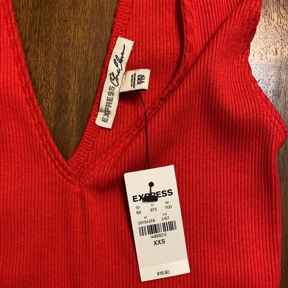 Express Rib Tank Top - Red - XXS - Picture 7 of 9